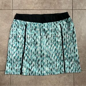 Emerald 18 Skort Women’s S Small Black Teal White Lined Shorts Pockets Golf